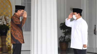 Momen Saling Hormat Jokowi dan Prabowo saat Silaturahmi Lebaran