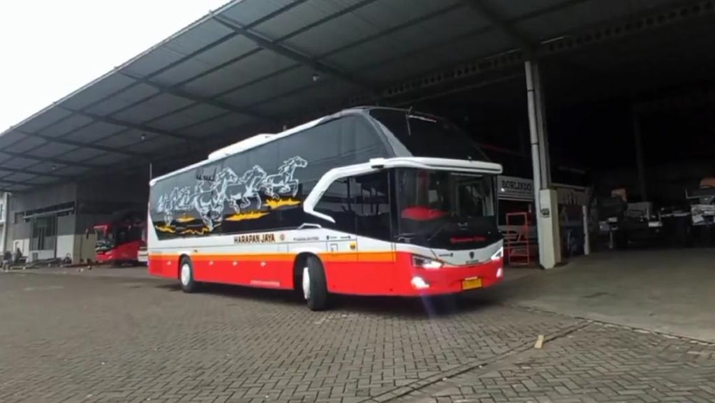 Penampakan Sleeper Bus Tentrem Dipakai PO Harapan Jaya