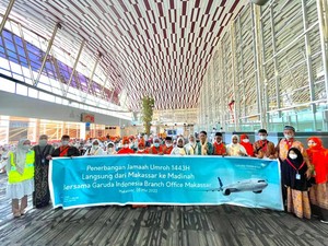 Garuda Berangkatkan 259 Jemaah Umrah dari Sulawesi Selatan
