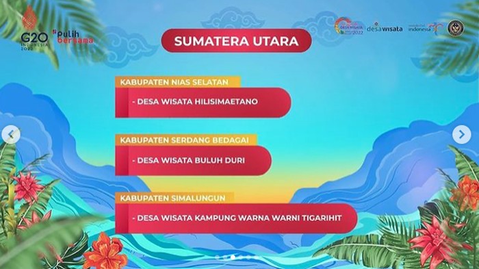 Tiga desa wisata di Sumut masuk 50 besar ADWI 2022.