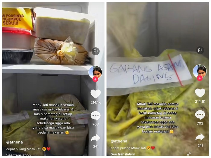 ART Ini Siapkan Stok Makanan untuk Majikan, Netizen Jadi Baper!