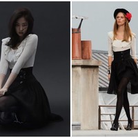 Jennie BLACKPINK juga memakai Parisian dress dari koleksi Chanel Autumn/Winter 2020 dalam pemotretan tersebut. Penampilannya nyaris sama dengan model asli Chanel tanpa memakai atribut topi. Foto: dok. Chanel