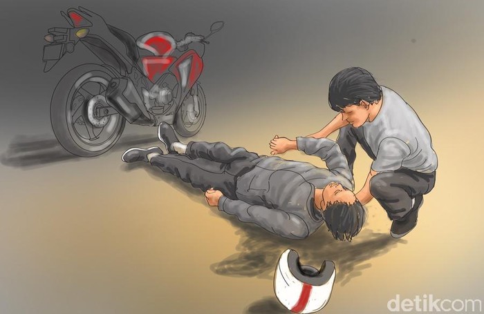 ilustrasi kecelakaan tunggal di Sanur