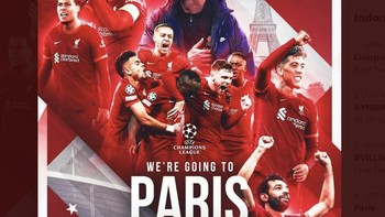 Liverpool akan menuju ke final yang digelar di kota Paris. Foto: Twitter