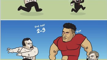 Meme yang mengilustrasikan Luis Diaz menjadi pembangkit semangat Liverpool pada babak kedua. Foto: Twitter