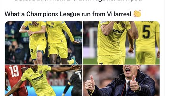 Namun demikian, perjuangan Villarreal di Liga Champions musim ini hingga mencapai semifinal patut diacungi jempol. Foto: Twitter