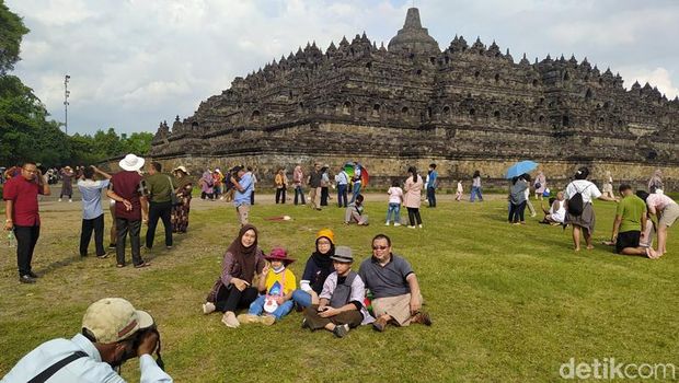 Suasana Candi Borobudur, Kabupaten Magelang, Jawa Tengah, Rabu (4/5/2022).