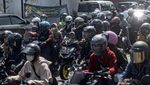 Arus Balik di Karawang Mulai Padat Pemudik Sepeda Motor