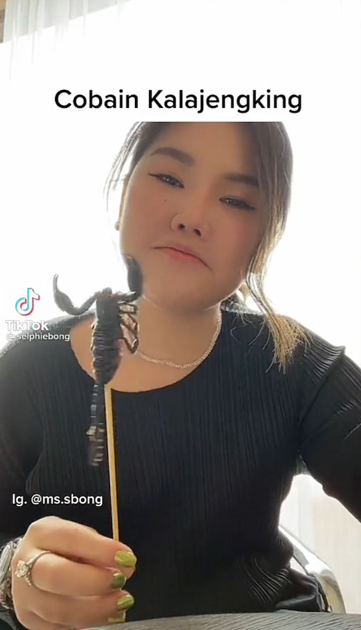 Ekstrem! TikToker Ini Cicip Sate Kalajengking, Begini Komentarnya