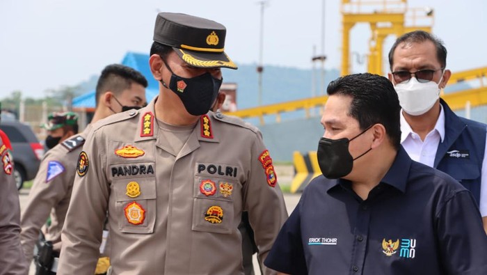 Kabid Humas Polda Lampung bersama Menteri BUMN Erick Thohir
