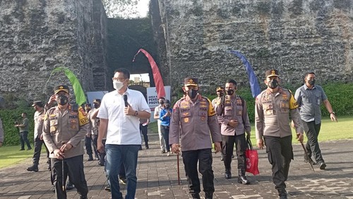 Kapolri Jenderal Listyo Sigit Prabowo mengecek penerapan protokol kesehatan di Garuda Wisnu Kencana (GWK)