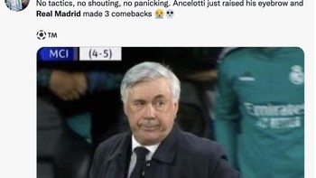 Ancelotti tampak santai saja tidak terlalu emosi seperti gayanya. Foto: Twitter