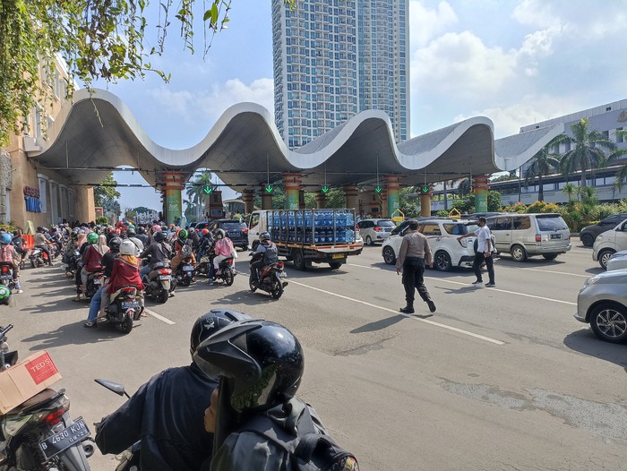 Suasana di pintu masuk Ancol pagi ini (Wildan/detikcom)