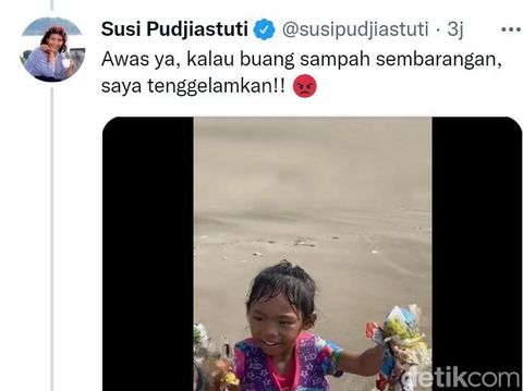 tangkapan layar akun Twitter Susi Pudjiastuti