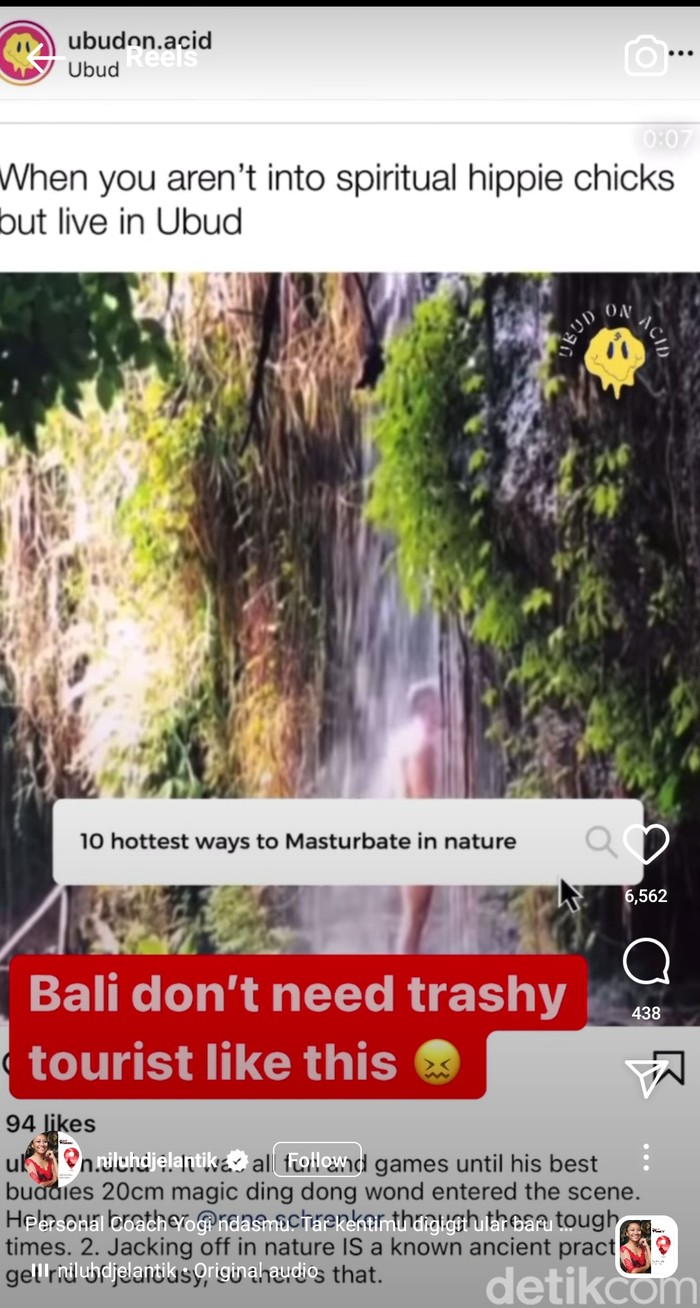 Turis masturbasi di air terjun Bali