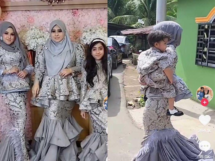 Viral wanita ini menjadi sorotan warganet karena mengenakan busana bak mermaid saat Lebaran. Viral wanita ini menjadi sorotan warganet karena mengenakan busana bak mermaid saat Lebaran.