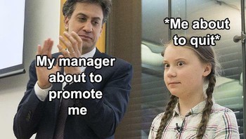 Baru juga mau resign, jadi mikir ulang deh mau keluar. Foto: via Bored Panda