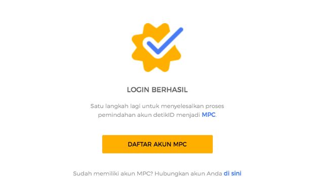 Migrasi akun detikID jadi akun MPC