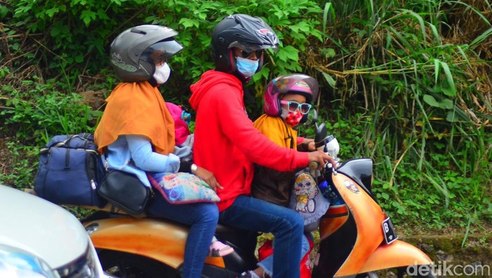 Pemudik cilik di Tasikmalaya.