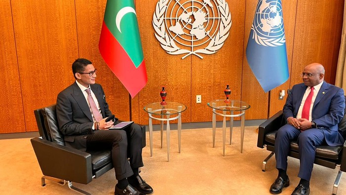 Sandiaga Uno memberikan sambutan di event High-level Thematic Debate on Tourism yang diadakan oleh United Nations General Assembly Hall, New York Amerika Serikat, Rabu (4/5/2022).