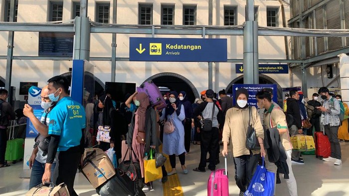 Suasana di Stasiun Senen H+4 Lebaran (Mulia Budi-detikcom)
