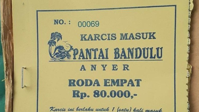 Viral harga masuk Pantai Bandulu, Anyer Rp 80 ribu (Dok. Istimewa)