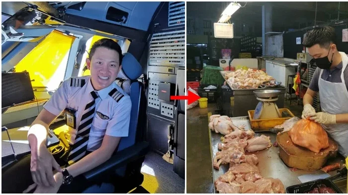 Imbas Pandemi, Pilot Ini Jualan Ayam Potong di Pasar
