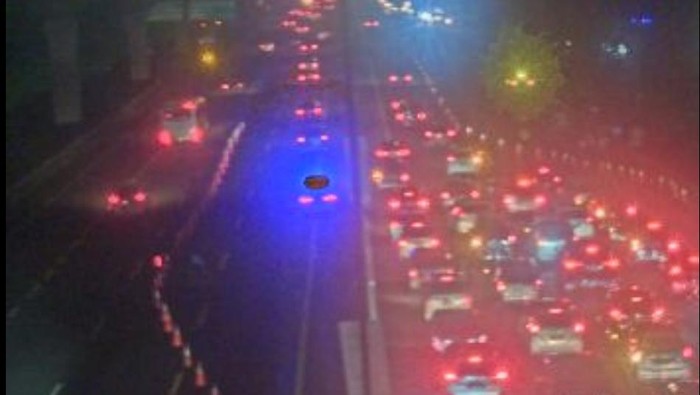 Kepadatan kendaraan jelang contraflow KM 47 (Dok Polda Metro Jaya)