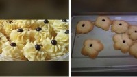 Terinspirasi dari kue kering stoples yang dijual di toko kue, netizen ini berusaha mencobanya semirip mungkin. Kesalahan penggunaan bahan justru membuat kuenya seperti bunga yang sudah layu. Foto: Twitter/wkwkland_real