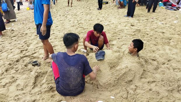 Pantai Carita, Pandeglang, Banten, Sabtu (7/5/2022).