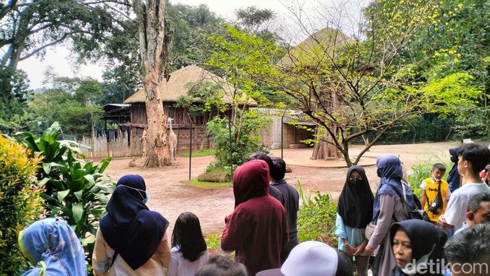 Suasana di Bandung Zoo saat libur Lebaran.