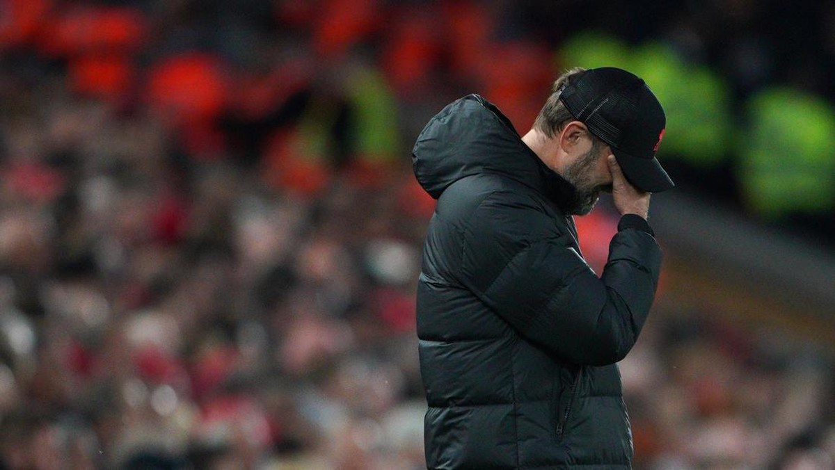 Juergen Klopp kecewa dengan hasil imbang kontra Tottenham Hotspur (PA Images via Getty Images/Peter Byrne - PA Images)