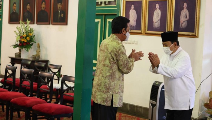 Ketua Umum Partai Gerindra Prabowo Subianto silaturahmi ke kediaman Sultan Yogyakarta Hamengkubowno X (Dok  Angga Raka Prabowo)