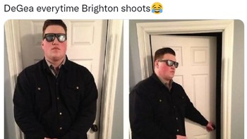 Kiper MU DeGea juga dikritik netizen di Twitter karena membiarkan gawangnya kebobolan. Foto: (Twitter)