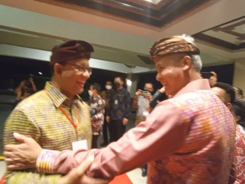 Momentum pertemuan tak sengaja Anies Baswedan dan Ganjar Pranowo usai pembukaan Rakernas APPSI di Bali.
