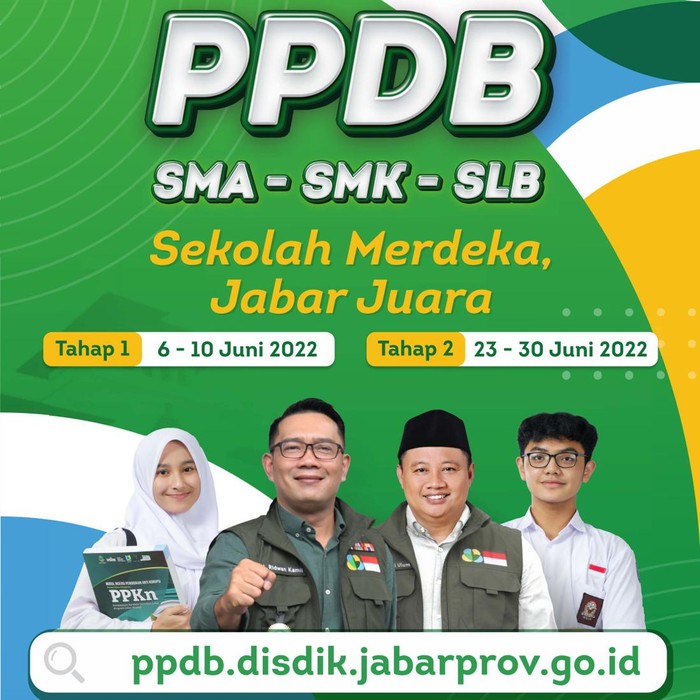 PPDB Jabar 2022 SMA, SMK, dan SLB dibuka mulai 6 Juni 2022.