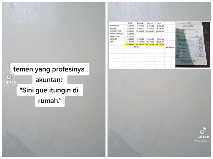 Akuntan hitung bill makan Kocak! Disuruh Hitung Biaya Makan Bareng, Akuntan Ini Bikin Pembukuan Lengkap