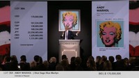 Potret aktris Marilyn Monroe itu dibuat serangkaian atau seri setelah kematiannya pada 1962. Karya Marilyn Monroe pun menjadi salah satu lukisan pop art yang terkenal.  Foto: Christies New York