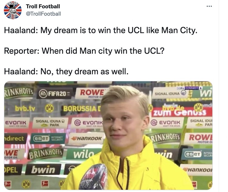 Meme Haaland ke City Meme Haaland ke City