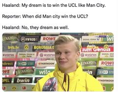 Meme Haaland ke Manchester City, Mau Puasa Liga Champions?