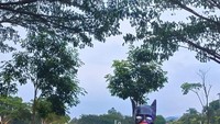 Bukannya pose bertarung atau pose keren seperti biasanya, karakter superhero di alun-alun ini sangat merakyat. Kocak banget nggak sih?  (Anggraini Putri R Aggra/ Instagram)