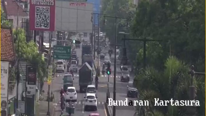 Tangkapan layar kondisi lalu lintas yang sempat macet di ruas Solo-Jogja.