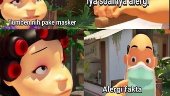 Oh pantes pakai masker. Foto: (Facebook).