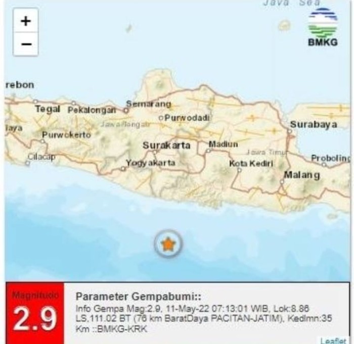 gempa pacitan m 2,9