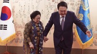 Dalam pertemuan tersebut, Megawati menyampaikan salam hangat dari Presiden Joko Widodo dan berharap hubungan Indonesia dan Korea Selatan akan semakin erat. 