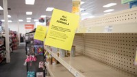 Di enam negara bagian di Amerika Serikat, lebih dari setengah dari stok susu formula bayi habis terjual sejak 24 April. Negara bagian tersebut adalah Iowa, South Dakota, North Dakota, Missouri, Texas dan Tennessee.