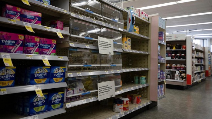 Empty shelves show a shortage of baby formula at a Walgreens store in San Antonio, Texas, U.S. May 10, 2022. REUTERS/Kaylee Greenlee Beal