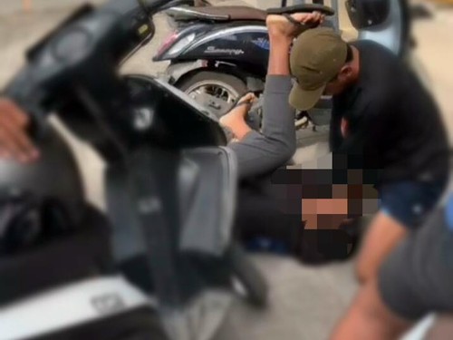 Tangkapan layar aksi penganiayaan brutal yang viral dan diduga terjadi di kecamatan Seririt, Buleleng