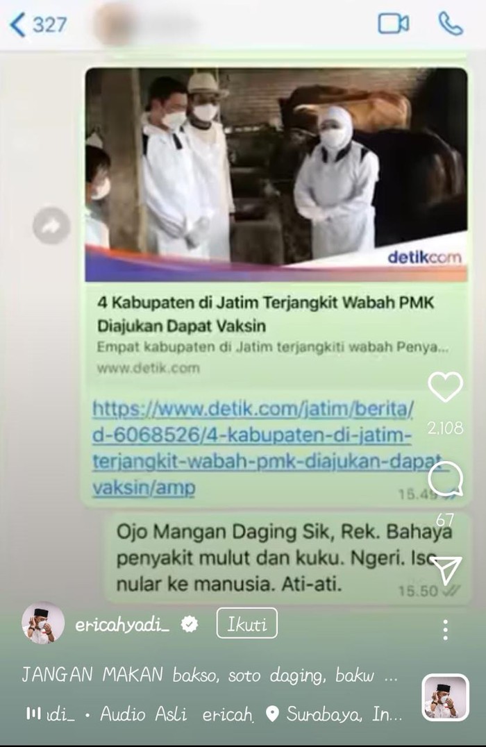 Wali Kota Surabaya Eri Cahyadi tegaskan makan daging aman