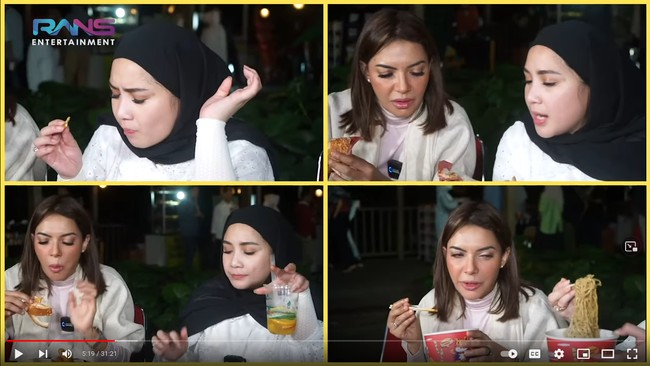 Selain dipuji karena tampil berhijab, wanita bernama lengkap Nagita Slavina Mariana Tengker itu juga banjir pujian karena membantu pelaku usaha selama pandemi. Rans emang selalu membantu para pedagang kecil n membantu ekonomi org kecil yg terdampak pandemi 👍👍, kagum akun @christian pipin ludji. Mama Gigi humble banget orangnya. Kemarin jajan dibawa ke andara sampe gerobak-gerobaknya sekarang bikin pasar malam. salut 👍👍 , kagum akun @Nia ardina. Foto: Dok. Youtube Rans Entertaiment.